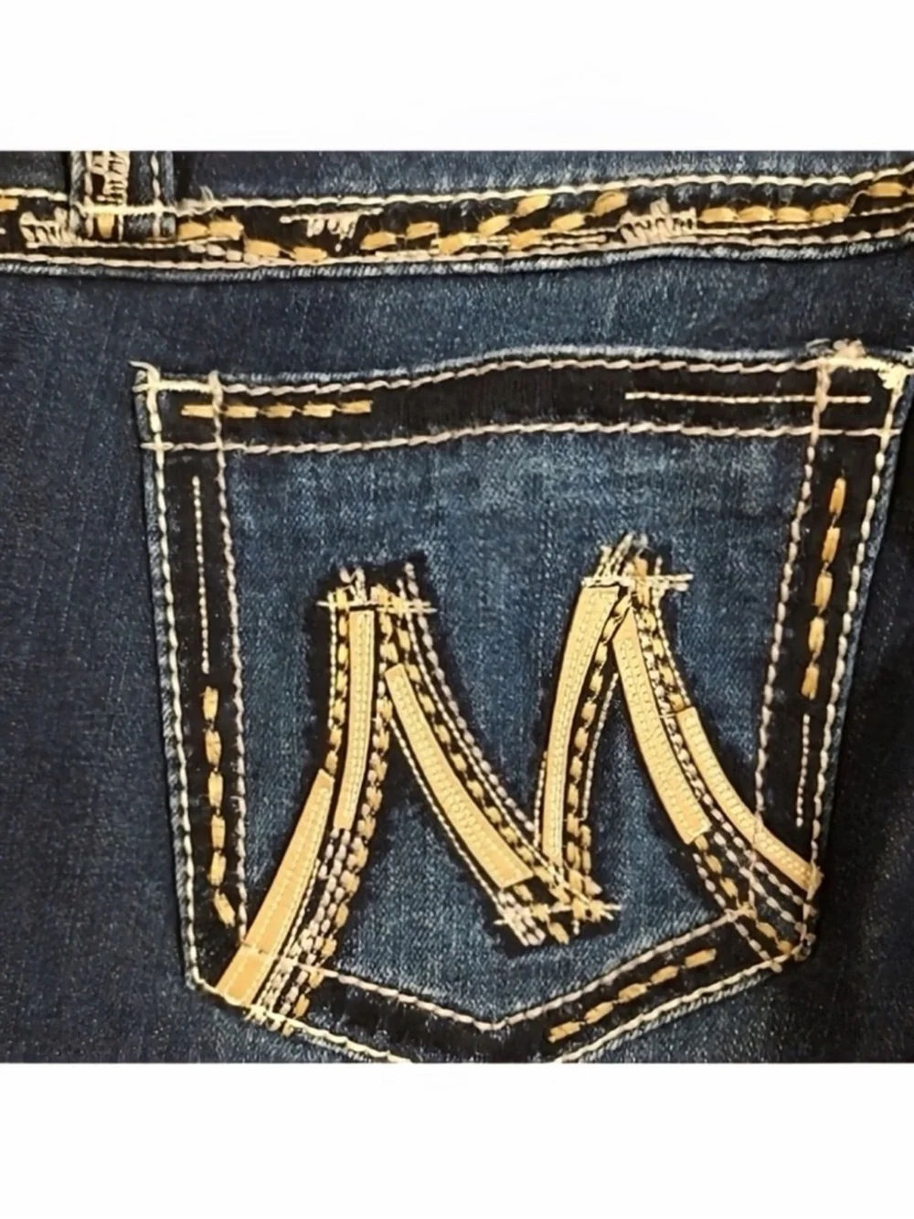 Gorgeous Y2K Miss Me’M’ Series Boot Jeans with Embellished Pockets 34” Inseam